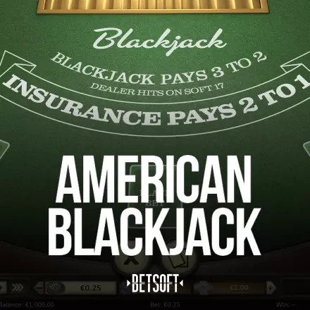 American Blackjack casino game by Betsoft Gaming – featured logo at Dazard Casino