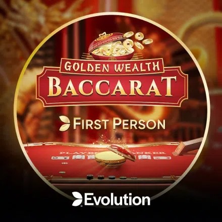 First Person Golden Wealth Baccarat slot icon by Evolution, available at Dazard Casino